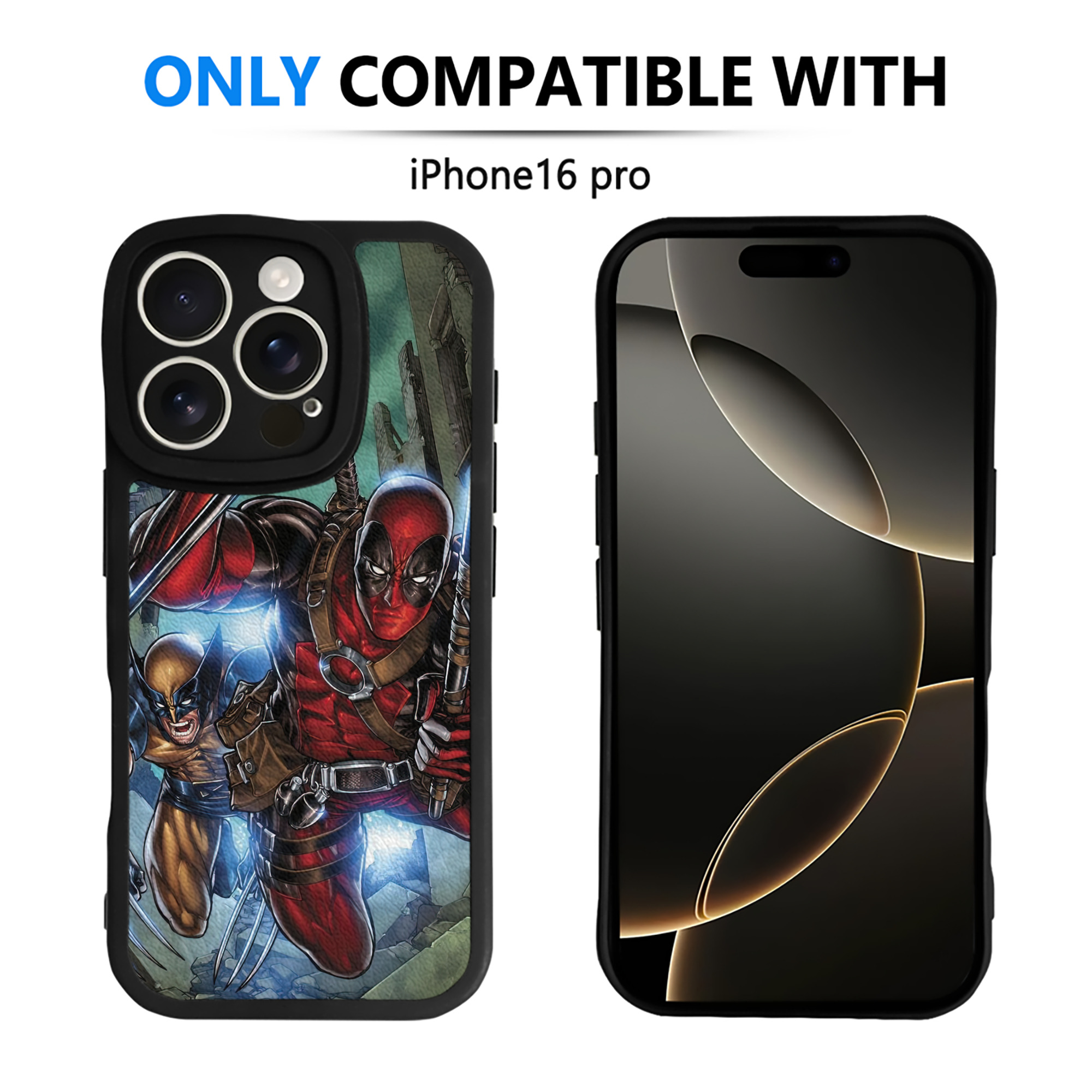 （画像用） Deadpool デッドプール 【iPhone 16シリーズ対応】シリコンスマホケース（レザー調） 材質：シリコン